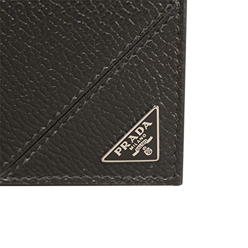 Prada Vitello Micro-grain Leather Bifold Wallet, Nero (Black) 2MO513