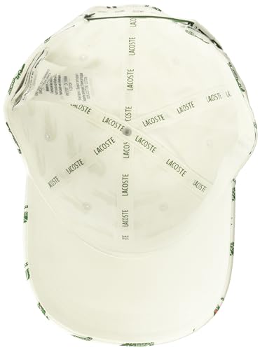 Lacoste Unisex Allover Croc Cap, Blanc, One Size