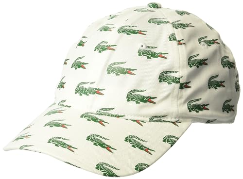 Lacoste Unisex Allover Croc Cap, Blanc, One Size