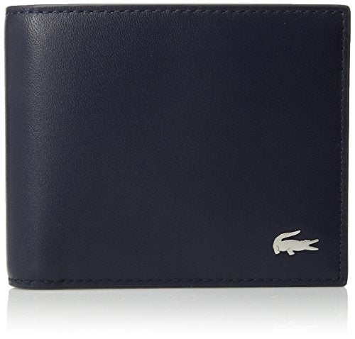 Lacoste Mens Fitzgerald Small Billfold Wallet, Peacoat Blue, One Size