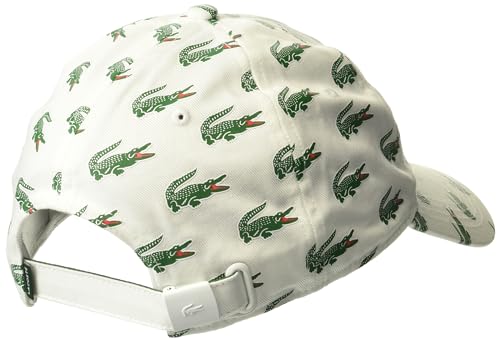 Lacoste Unisex Allover Croc Cap, Blanc, One Size