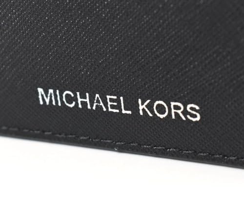 Michael Kors Men's Harrison Saffiano Leather Billfold Wallet with Passcase No Box Included (Black)