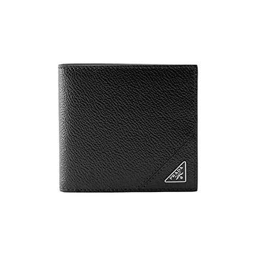 Prada Vitello Micro-grain Leather Bifold Wallet, Nero (Black) 2MO513