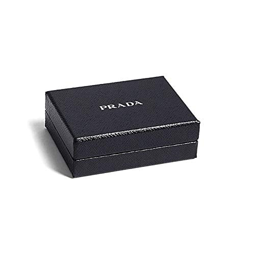 Prada Vitello Grain Calf Leather Card Case Holder Wallet, Black 2MC223