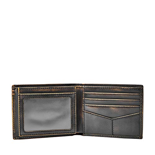 Fossil Men's Wade Leather Bifold with Flip ID Wallet, Black, (Model: ML3882001)