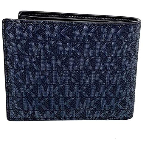 Michael Kors Men's Leather Cooper Billfold Wallet with Passcase, Card Slot (Admiral Blue)