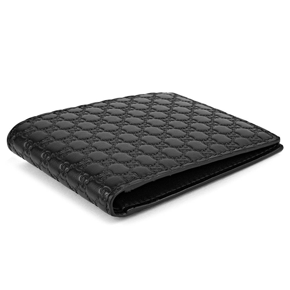 GUCCI Microguccissima Leather Wallet, Black 260987