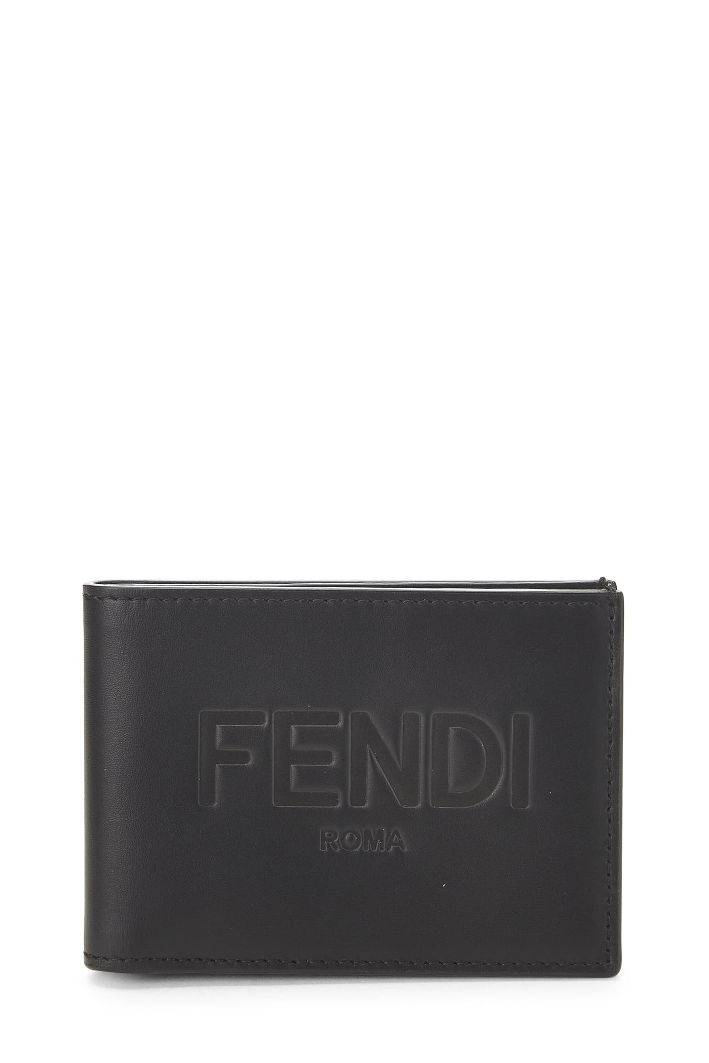 Fendi, Pre-Loved Black Leather Bifold Wallet, Black