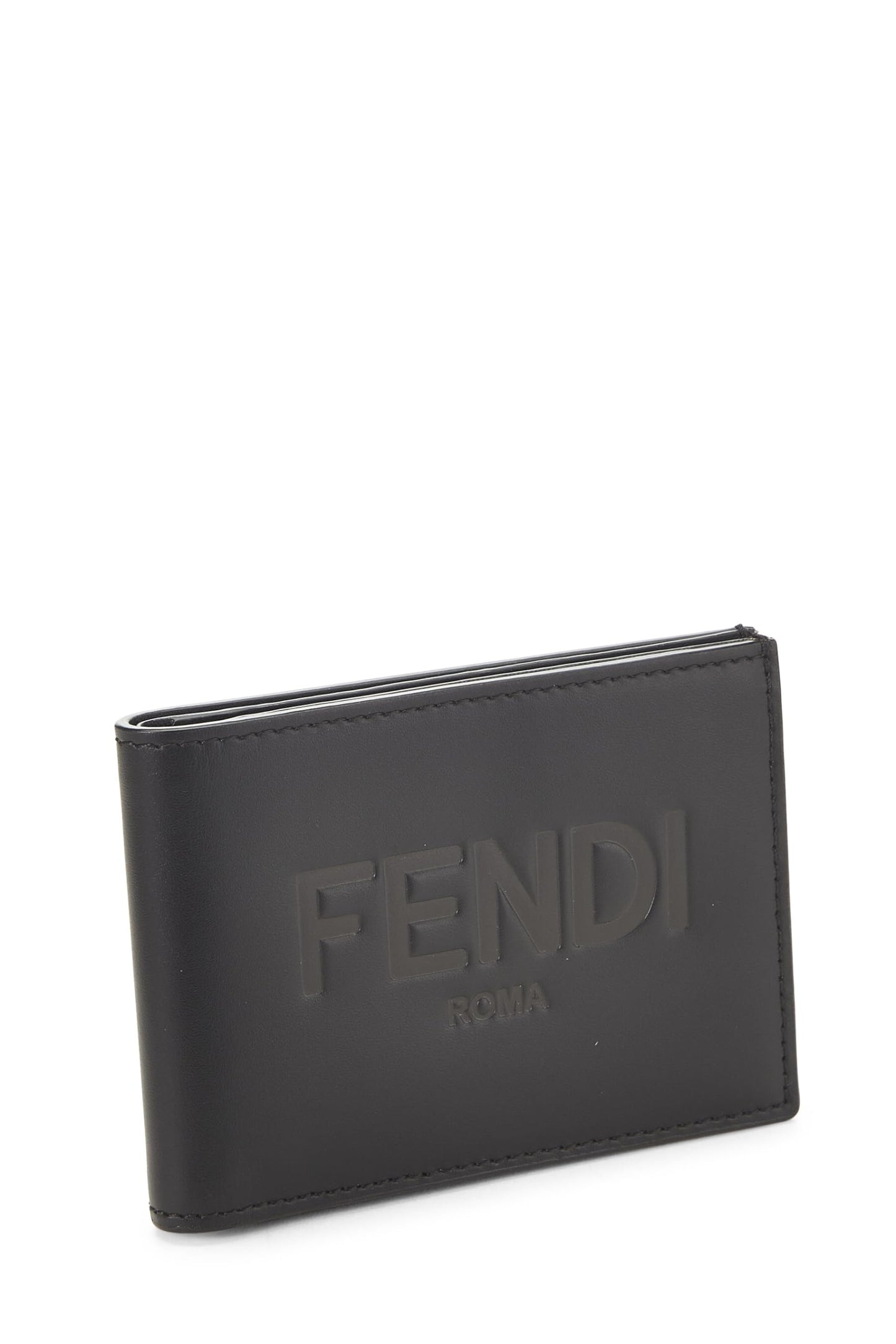 Fendi, Pre-Loved Black Leather Bifold Wallet, Black