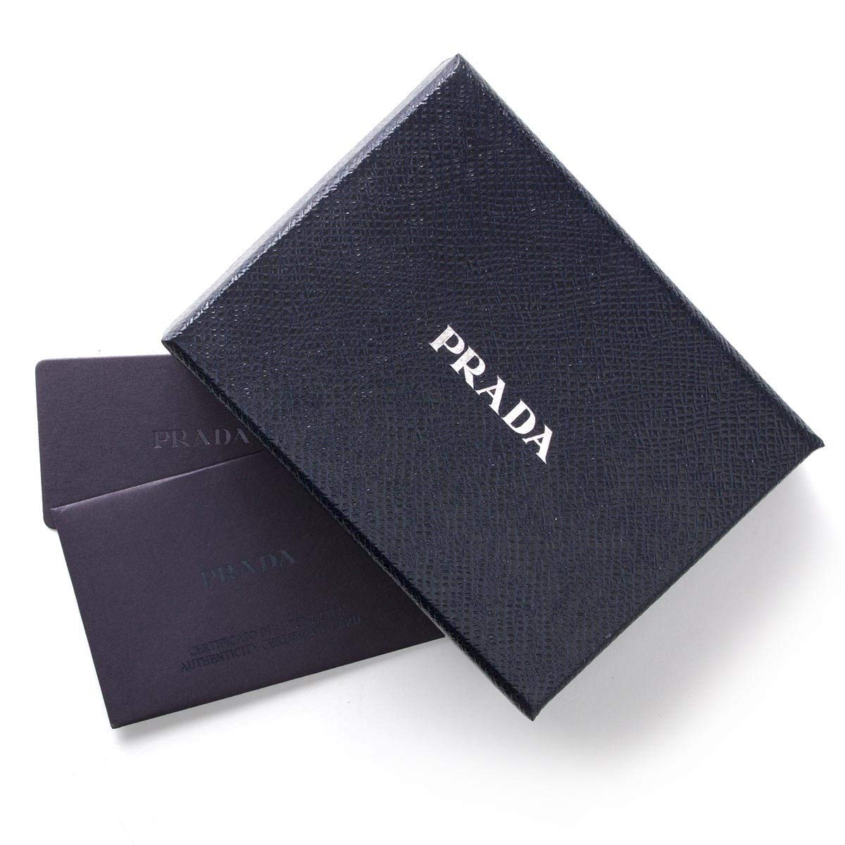 Prada Unisex Black Saffiano Leather Vertical Logo Card Holder, Small, Nero, 2MC101