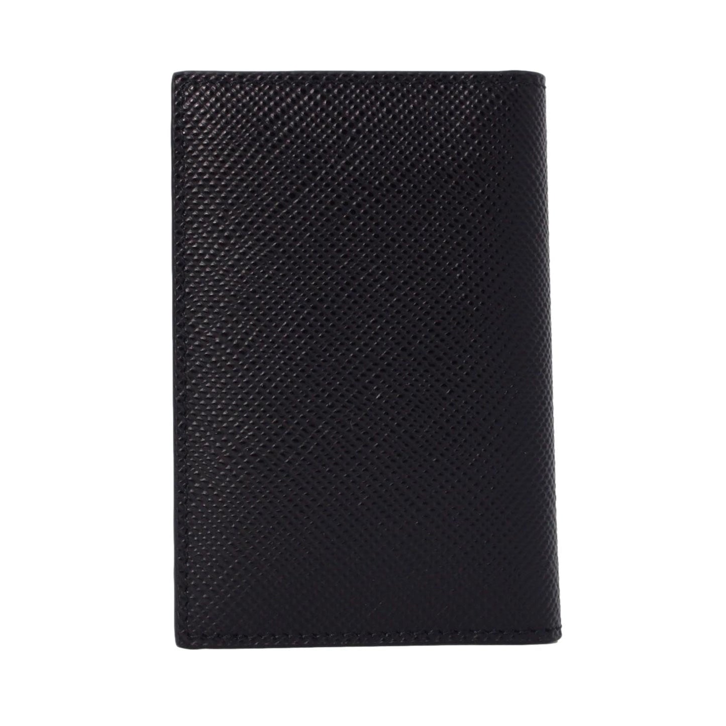 Prada Unisex Black Saffiano Leather Vertical Logo Card Holder, Small, Nero, 2MC101