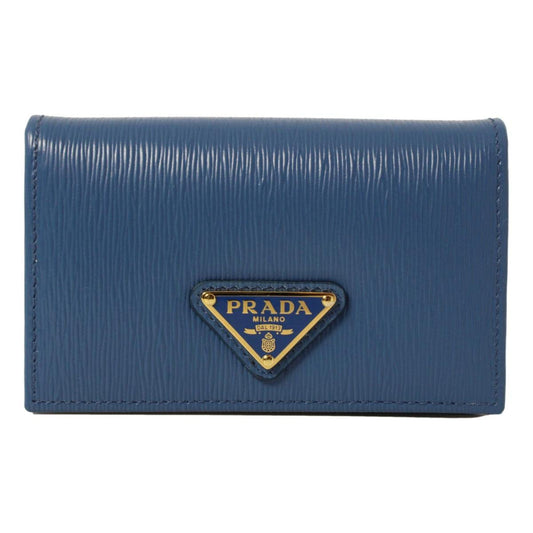 Prada Vitello 'Move' Signature Logo Plaque Card Case, Baltico (Navy) 1MC122