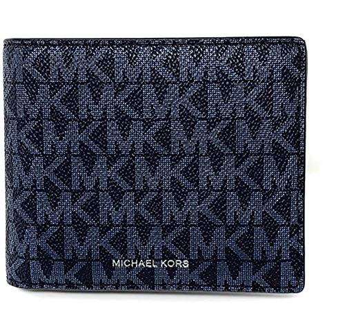 Michael Kors Men's Leather Cooper Billfold Wallet with Passcase, Card Slot (Admiral Blue)