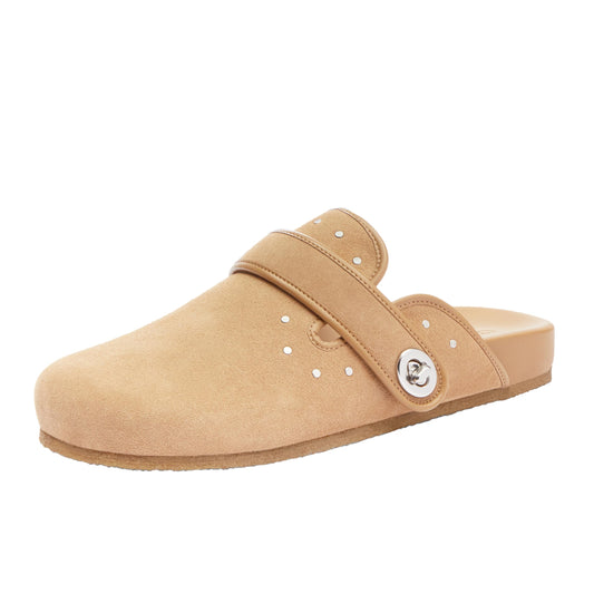 Coach Women's Blake Suede with Rivets Clog, Peanut, 5