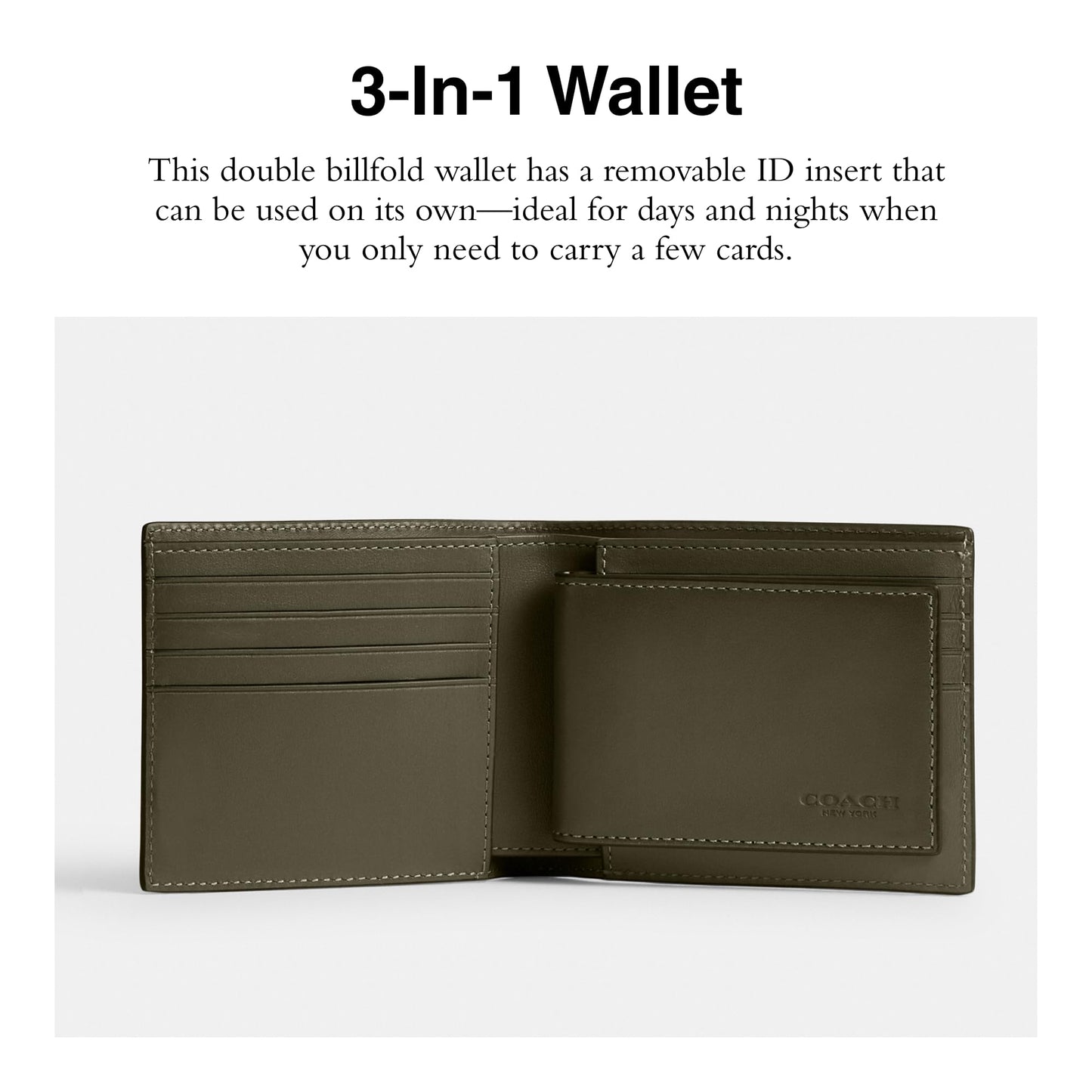 Coach 3 in 1 Wallet, Army Green