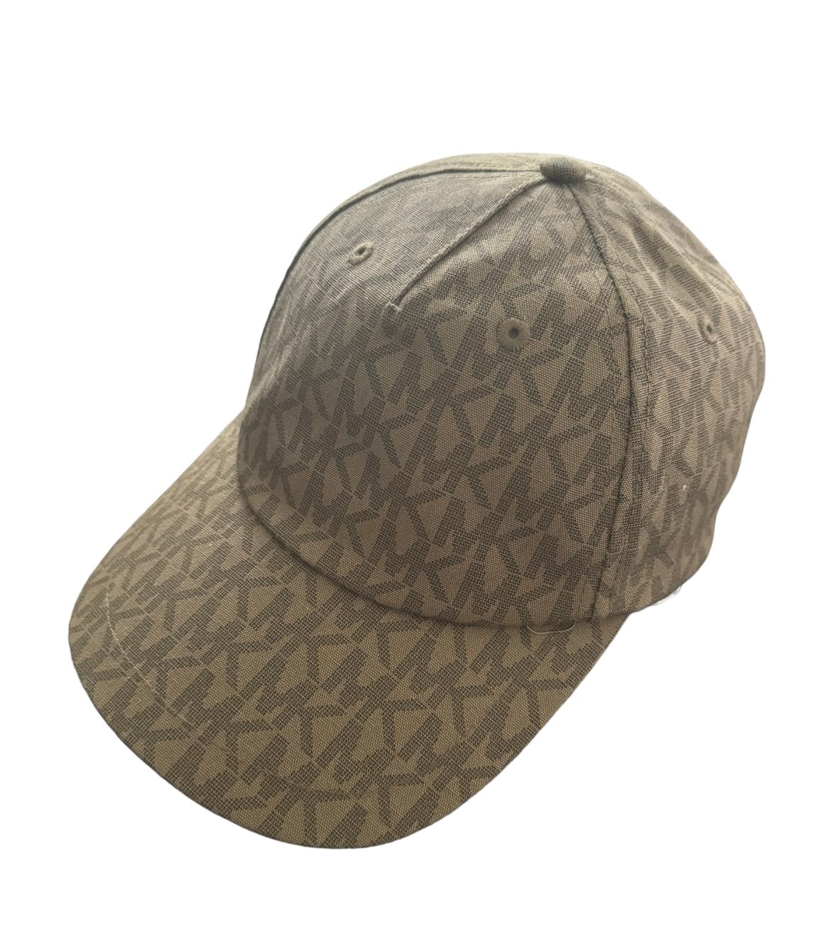 Michael Kors MK Signature Hat Logo Print Stretch Cotton Baseball Cap, Light Brown, One Size