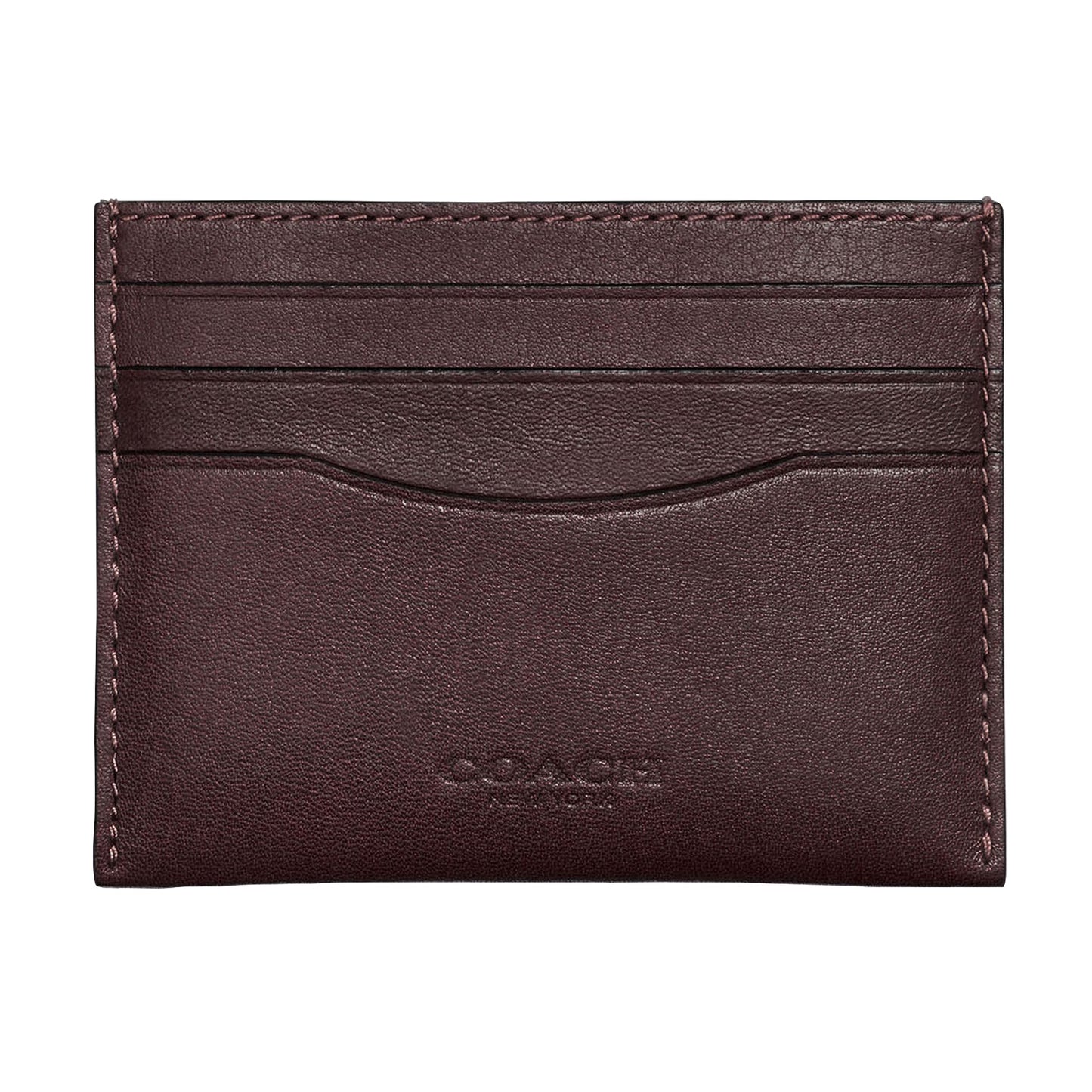 Coach Flat Card Case in Sport Calf, MAHOGANY, One Size